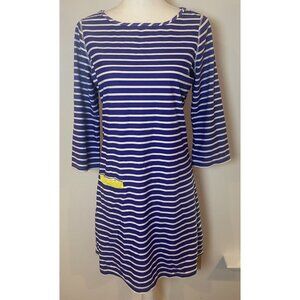 Cabana Life Dress Cover Up Stretch Blue White Stripe Size Medium M